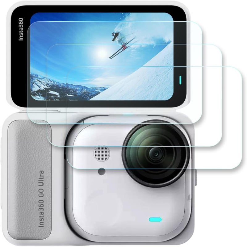 iDaPro Screen Protector for Insta360 GO Ultra[3Pcs],Tempered Glass,9H Hardness,Anti-Scrach,Anti-Bubble,Easy Installation - Image 1